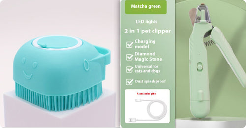 2 In 1 Pet Nail Clippers With Led Light Dog Cat Special Blood Line Scissors Multifunction Animals Paw Nail Trimmer Pet Supplies